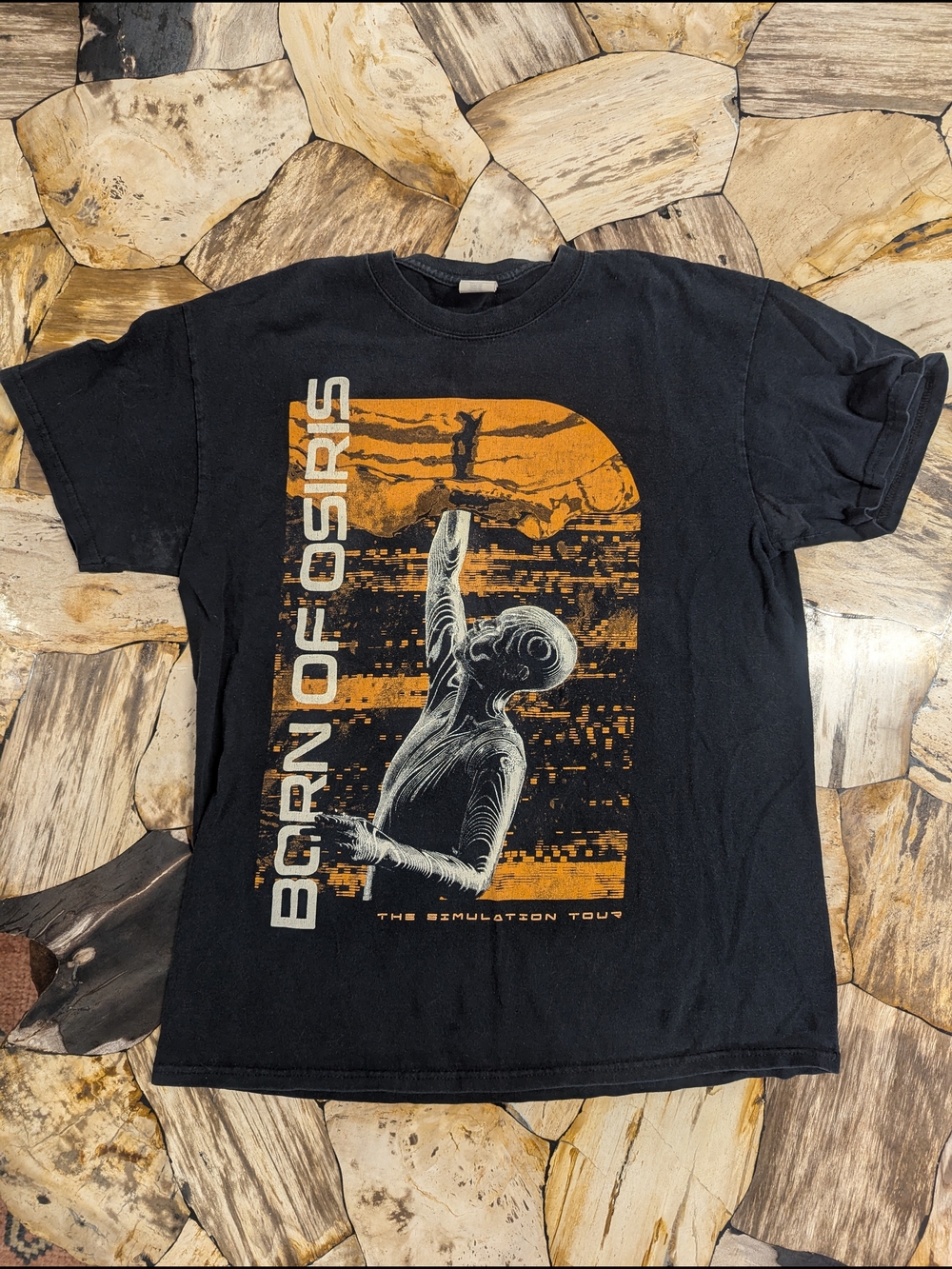 Born of Osiris Simulation Tour Tee with Orange and White Print